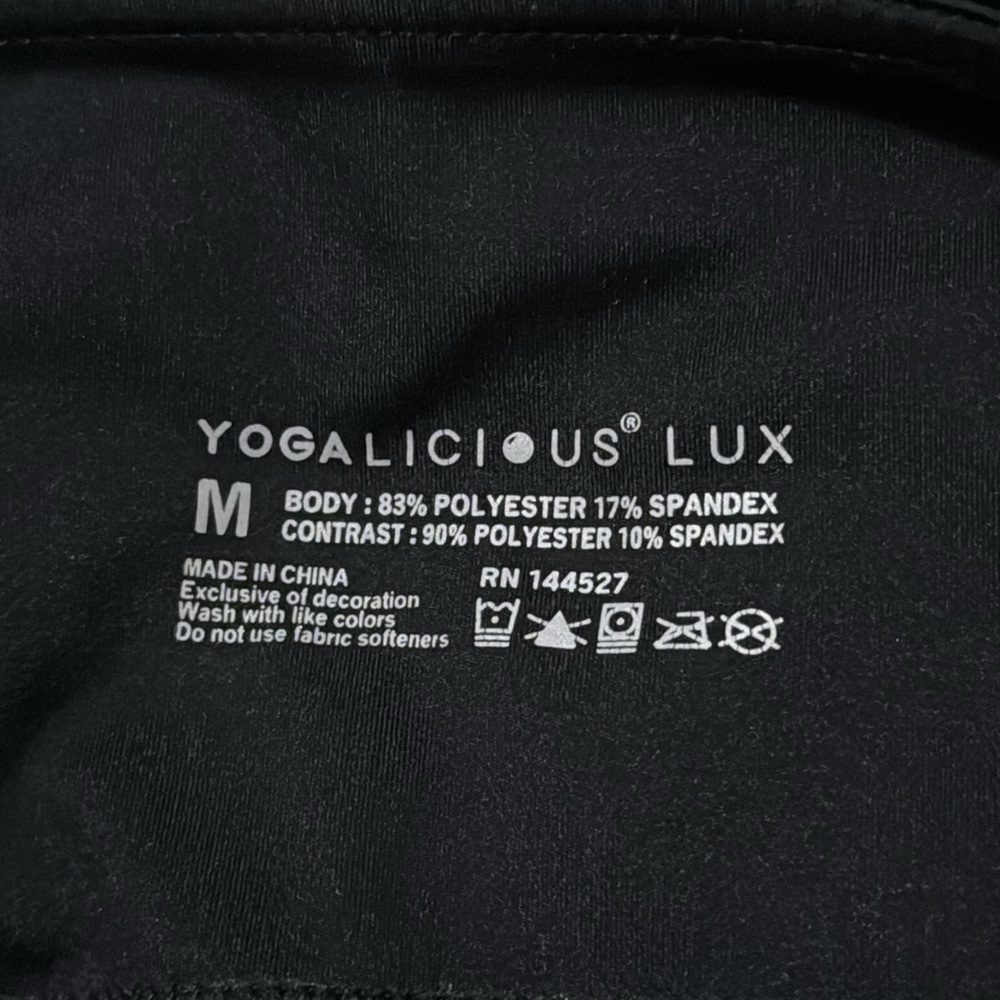 NWOT Yogalicious Capri Tights-Sz M-Lux Style-Side Hip Pockets-Black - Picture 6 of 13